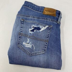 Denim & Supply Ralph Lauren Kayla Women's 32 Blue Denim Destroyed Skinny‎ Jeans